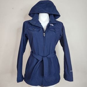 The North Face K Jacket Navy Blue Belted Waterproof Size Medium